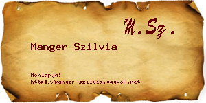 Manger Szilvia névjegykártya